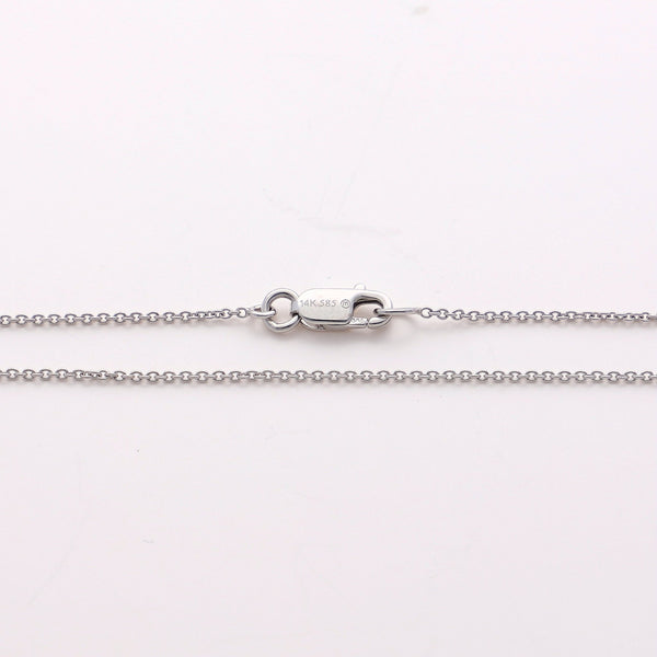 Collar Oro Blanco 14kt Rubí y Brillantes CO11964 - Joyería Rometsch