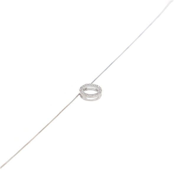 Collar Oro Blanco y Brillantes Círculo CO12857 - Joyería Rometsch