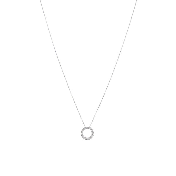 Collar Oro Blanco y Brillantes Círculo CO12857 - Joyería Rometsch