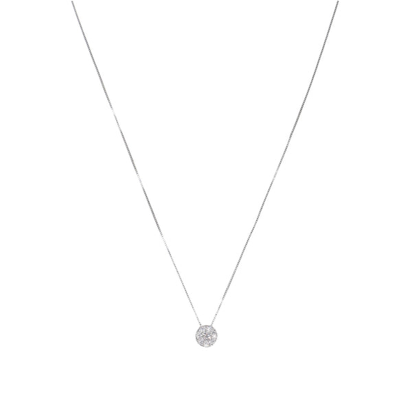 Collar Oro Blanco y Brillantes Halo CO12861 - Joyería Rometsch