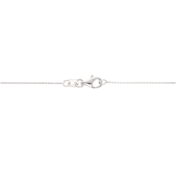 Collar Oro Blanco Zafiro Azul y Brillantes CO12821 - Joyería Rometsch