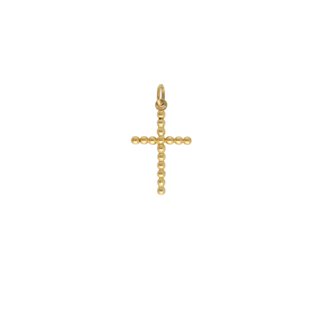 Cruz Oro Amarillo Redondeada CR - 13074 - Joyería Rometsch