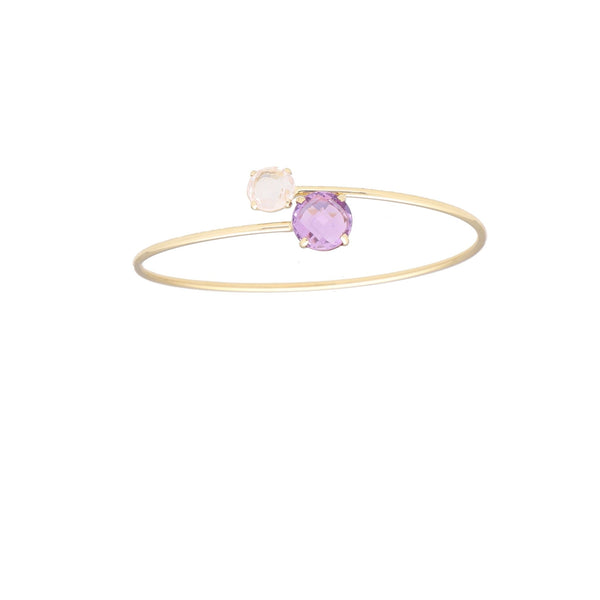 Esclava Oro amarillo Amatista y Cuarzo Rosa ES11632 - Joyería Rometsch