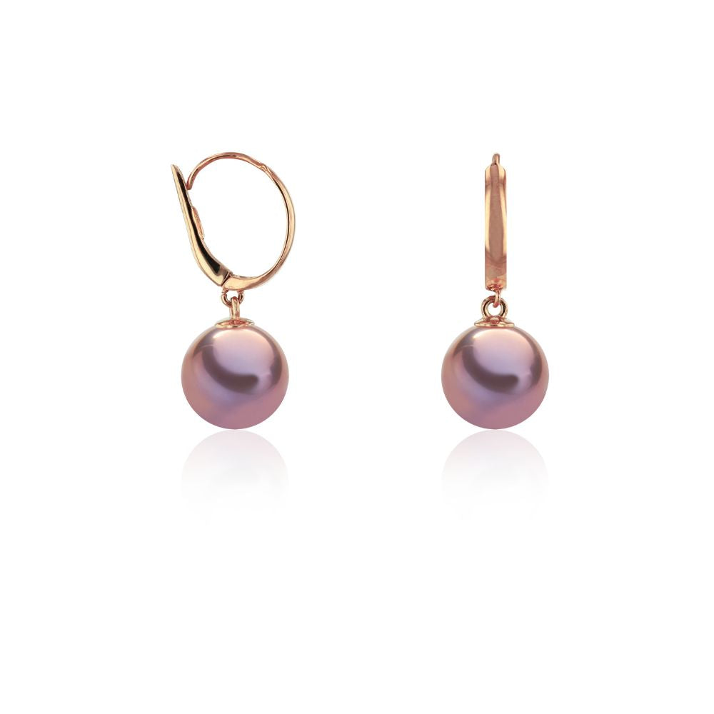 Aros Oro Rosa 14kt Perla Cultivada Ming AR-14488