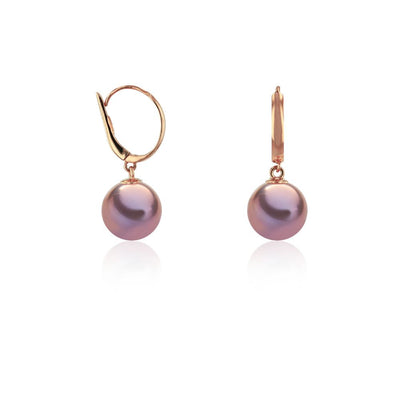 Aros Oro Rosa 14kt Perla Cultivada Ming AR-14488