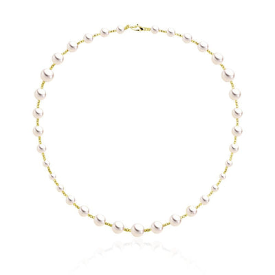 Collar Oro Amarillo y Perla Cultivada Akoya Degradé CO-14483