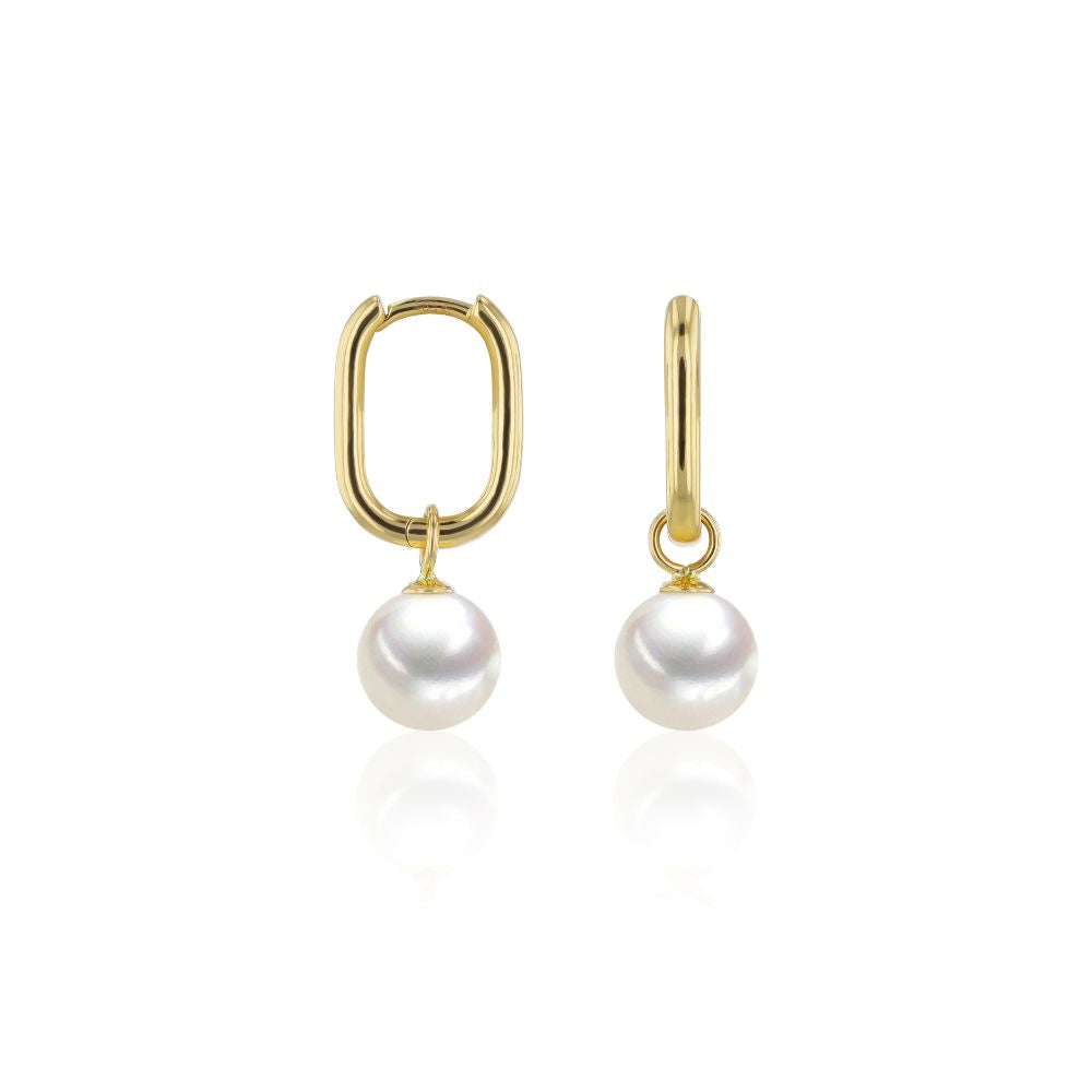 Aros Oro Amarillo 14kt Perla Cultivada  AR-14490