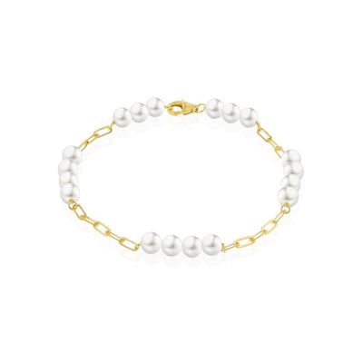 Pulsera Oro Amarillo y Perlas Cultivadas PU-14457