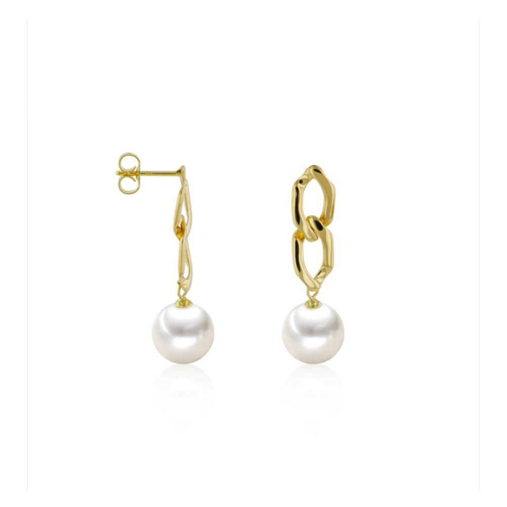 Aros Oro Amarillo 14kt Perla Cultivada  AR-14491