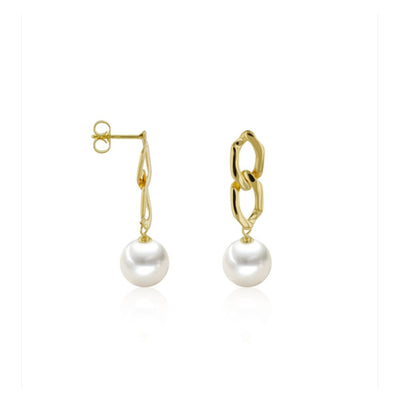 Aros Oro Amarillo 14kt Perla Cultivada  AR-14491