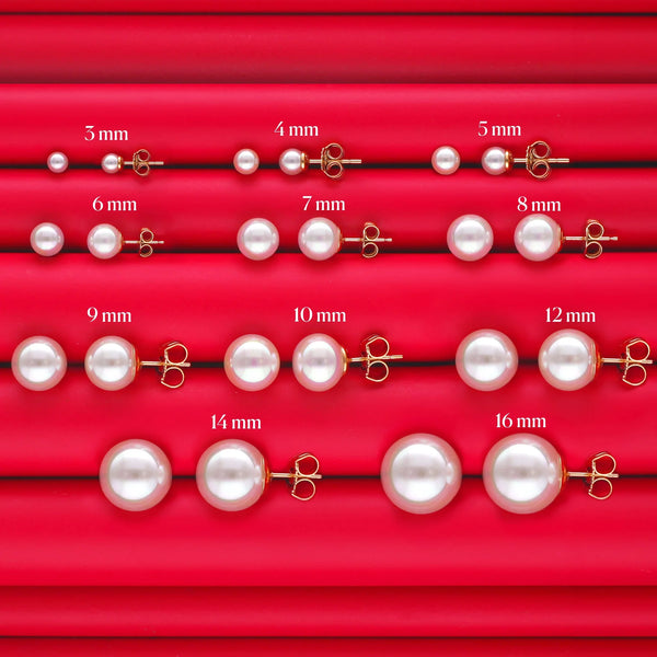 Aros Majorica Lyra Perla Dorado 7mm