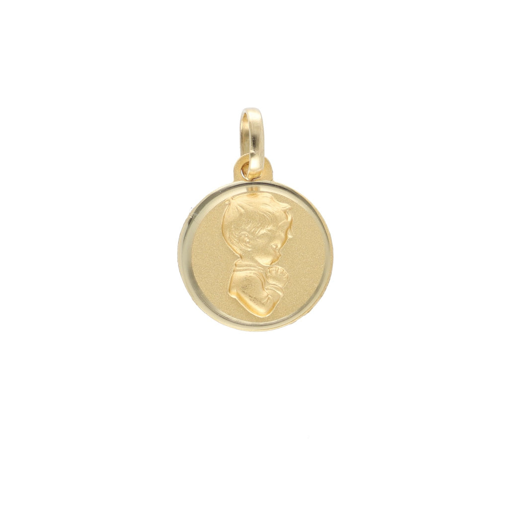 Medalla Oro Amarillo Niño Rezando ME12728 - Joyería Rometsch