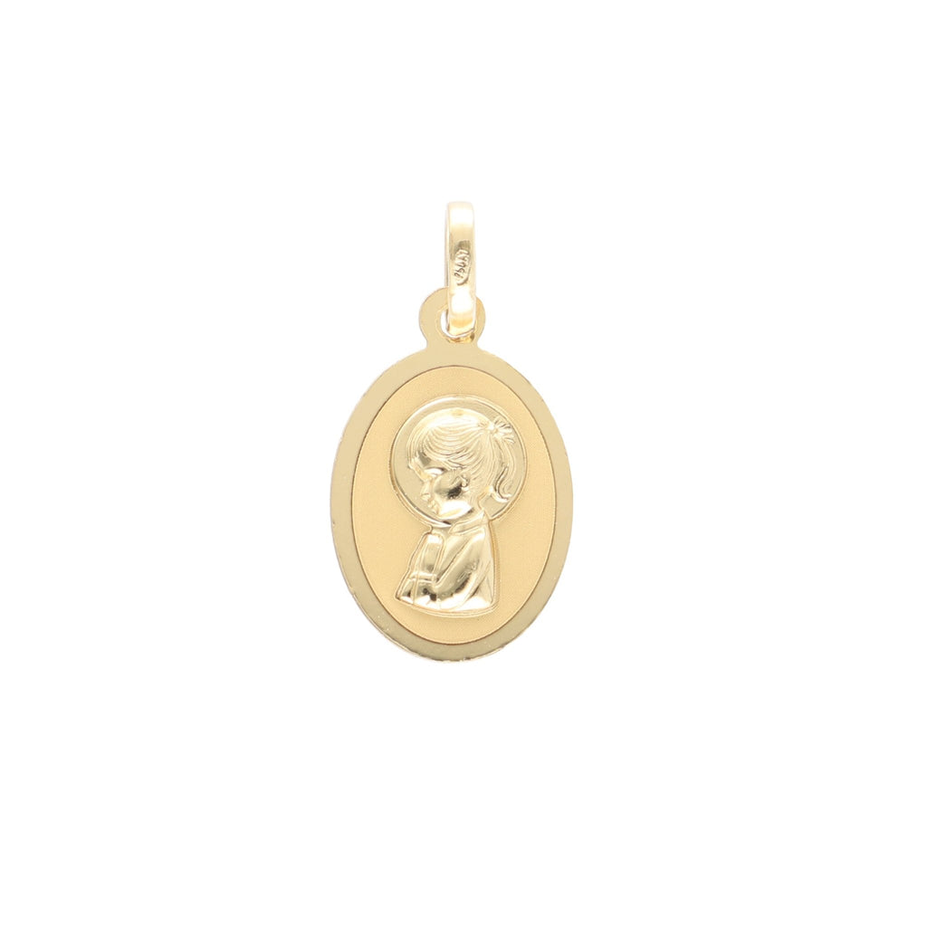 Medalla Oro Amarillo Virgen Niña ME12722 - Joyería Rometsch