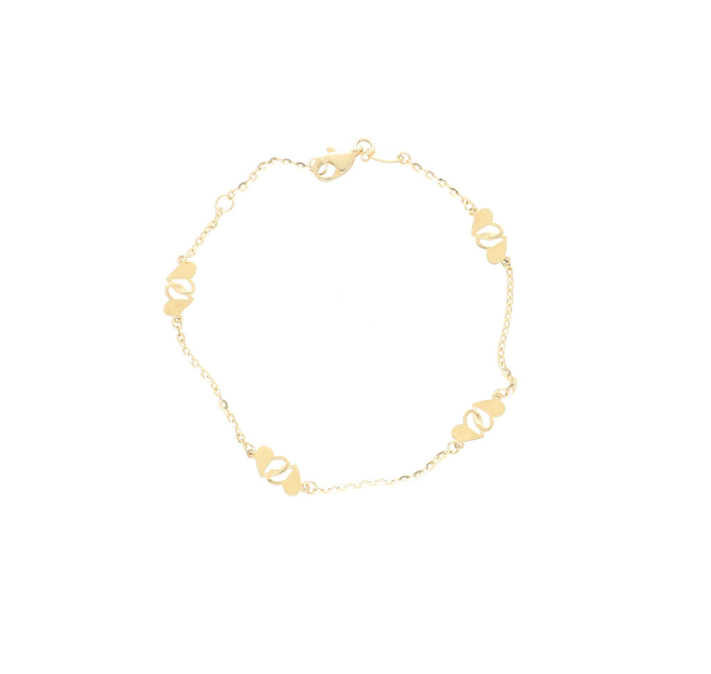 Pulsera Oro Amarillo Corazones PU11720 - Joyería Rometsch