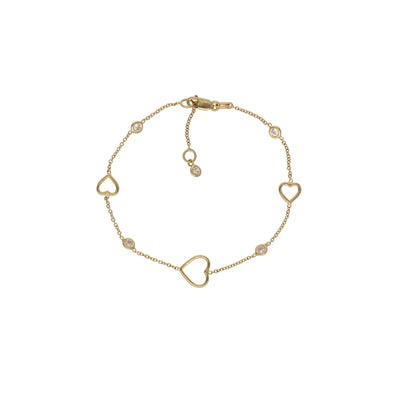 Pulsera Oro Amarillo Corazones PU12905 - Joyería Rometsch