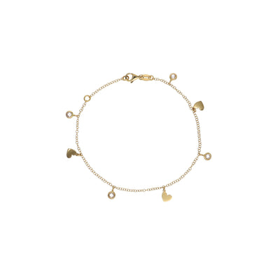 Pulsera Oro Amarillo Corazones PU12912 - Joyería Rometsch