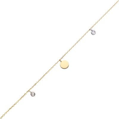 Pulsera Oro Amarillo y Blanco con Brillantes PU12741 - Joyería Rometsch