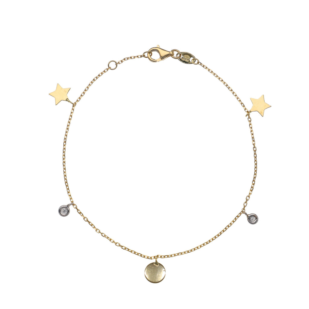 Pulsera Oro Amarillo y Blanco con Brillantes PU12741 - Joyería Rometsch