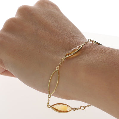 Pulsera Oro Amarillo y Citrino PU12475 - Joyería Rometsch