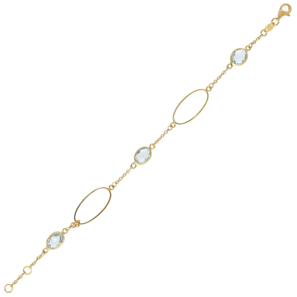 Pulsera Oro Amarillo y Topacio Azul PU12477 - Joyería Rometsch