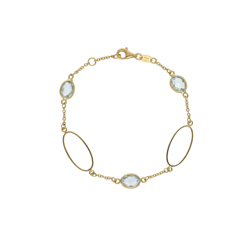 Pulsera Oro Amarillo y Topacio Azul PU12477 - Joyería Rometsch