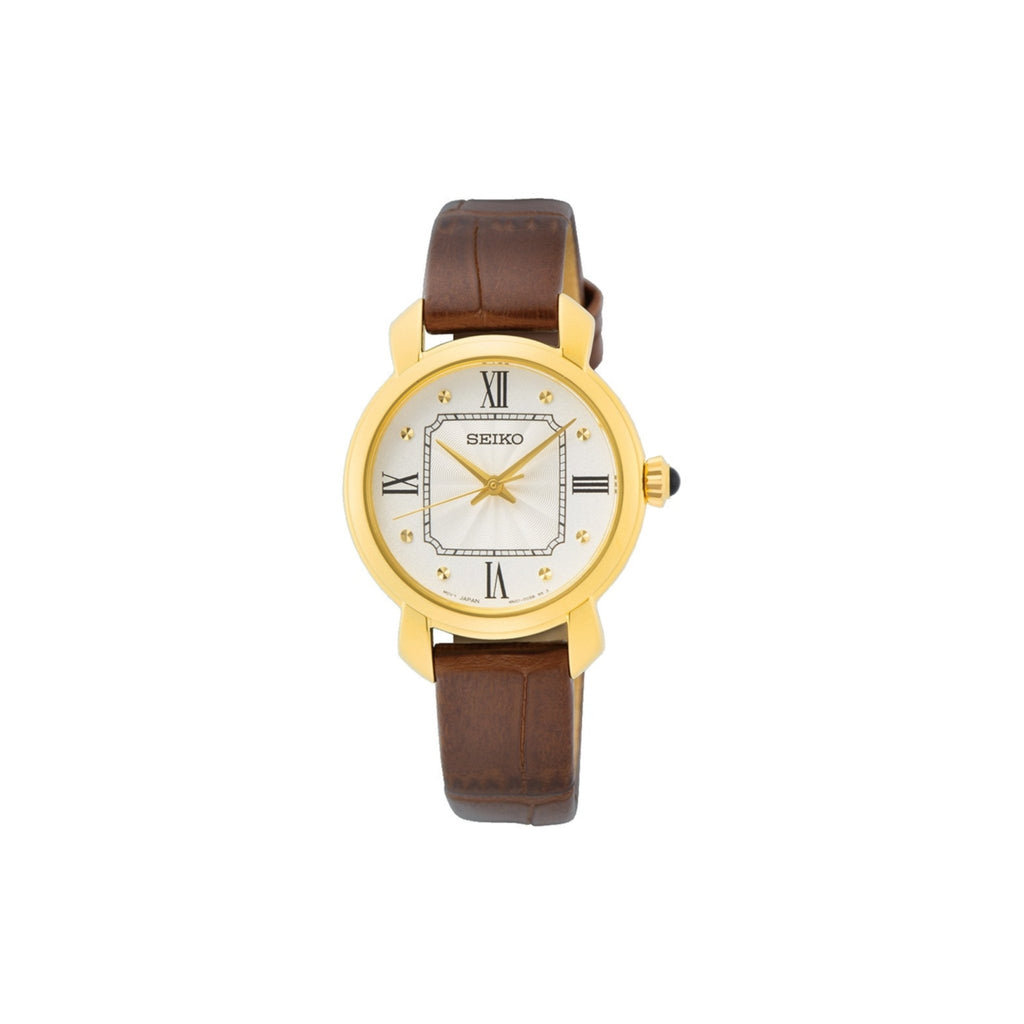 Reloj SEIKO Mujer Cuero Dorado SUR500P1 - Joyería Rometsch