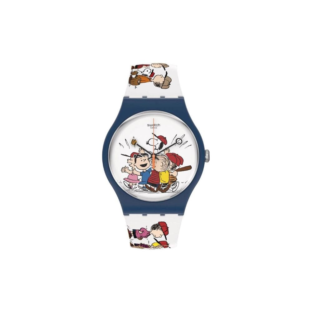 Reloj Swatch First Base Peanuts SO29Z107 - Joyería Rometsch