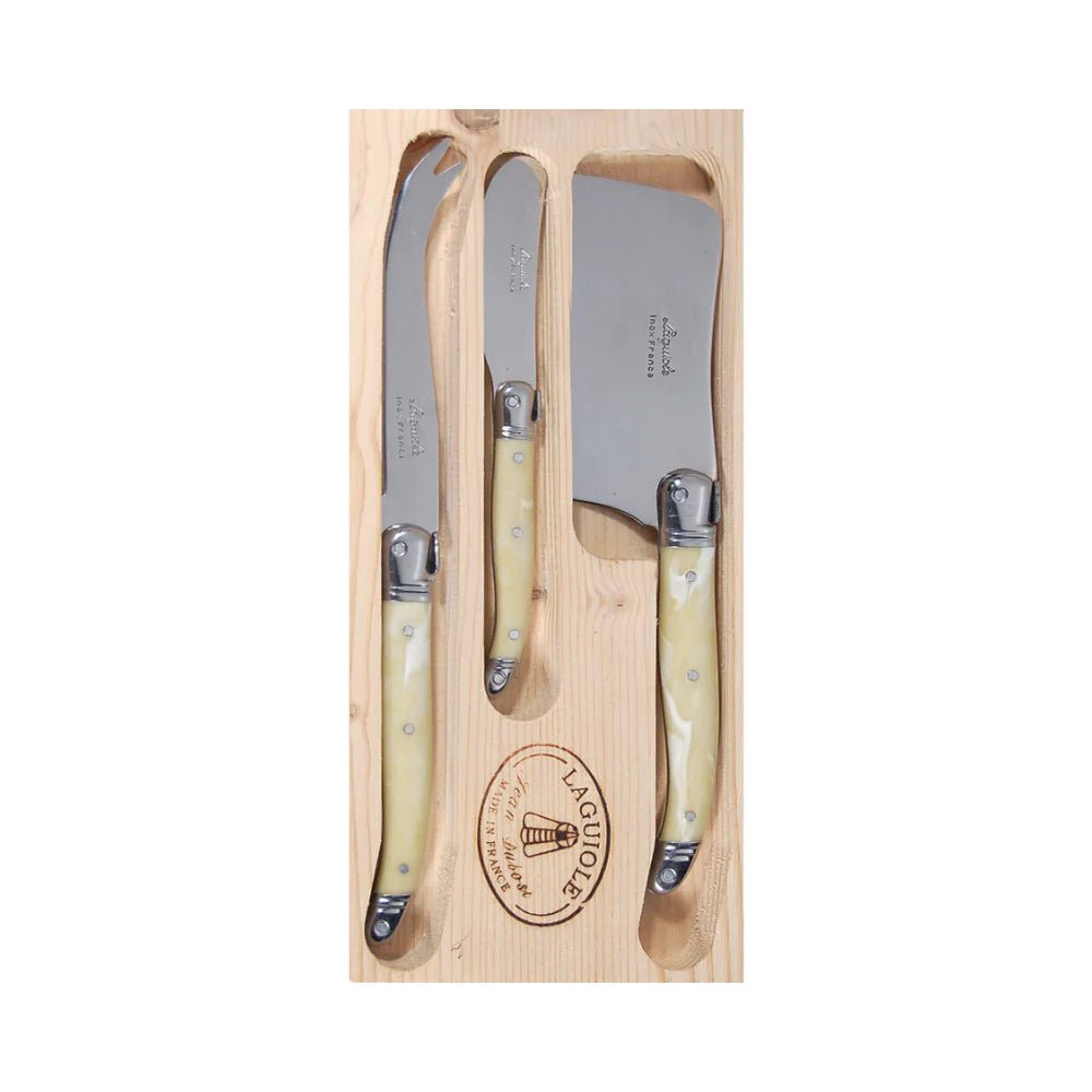 Set Cuchillos Queso Laguiole Mármol - Joyería Rometsch