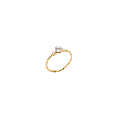 Anillo Majorica Oro 18K con Perla Blanca y Diamantes de Laboratorio | 18249.01.5.R15.000.1