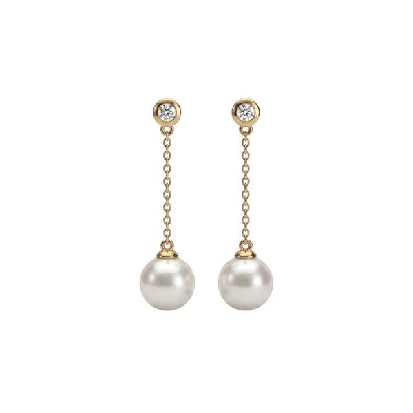 Aros Oro 18K con Perlas Blancas y Diamantes de Laboratorio | 18248.01.5.E00.906.1