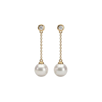 Aros Oro 18K con Perlas Blancas y Diamantes de Laboratorio | 18248.01.5.E00.906.1