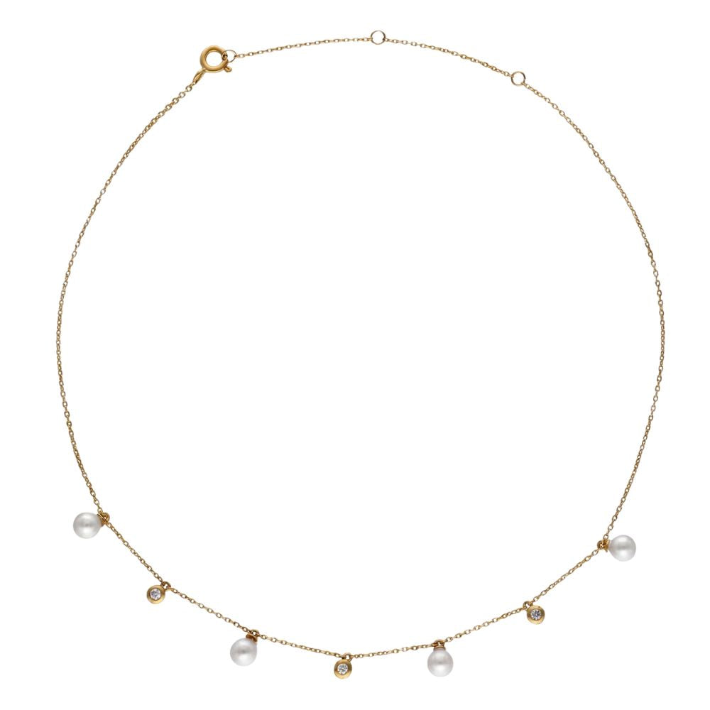 Collar Oro 18K con Perlas Blancas y Diamantes de Laboratorio | 18247.01.5.N40.530.1
