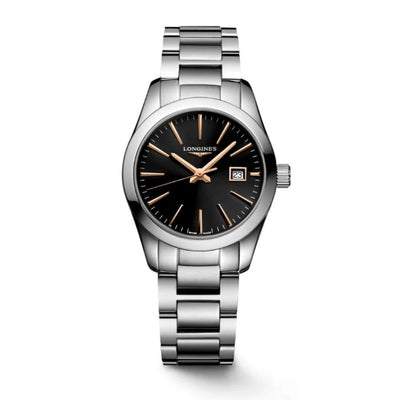 Reloj Longines Conquest Classic 29,5 mm | Esfera Negra y Acero Inoxidable L2.286.4.52.6