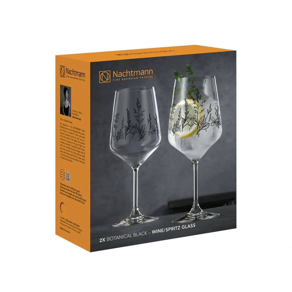 Set NACHTMANN 2 Copas Tattoo Black Vino & Spritz