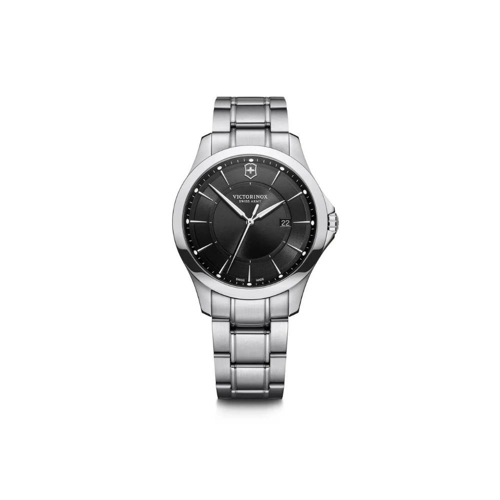 Reloj Victorinox Alliance 40mm Cuarzo Acero Esfera Negra Cuero Fecha – 241909